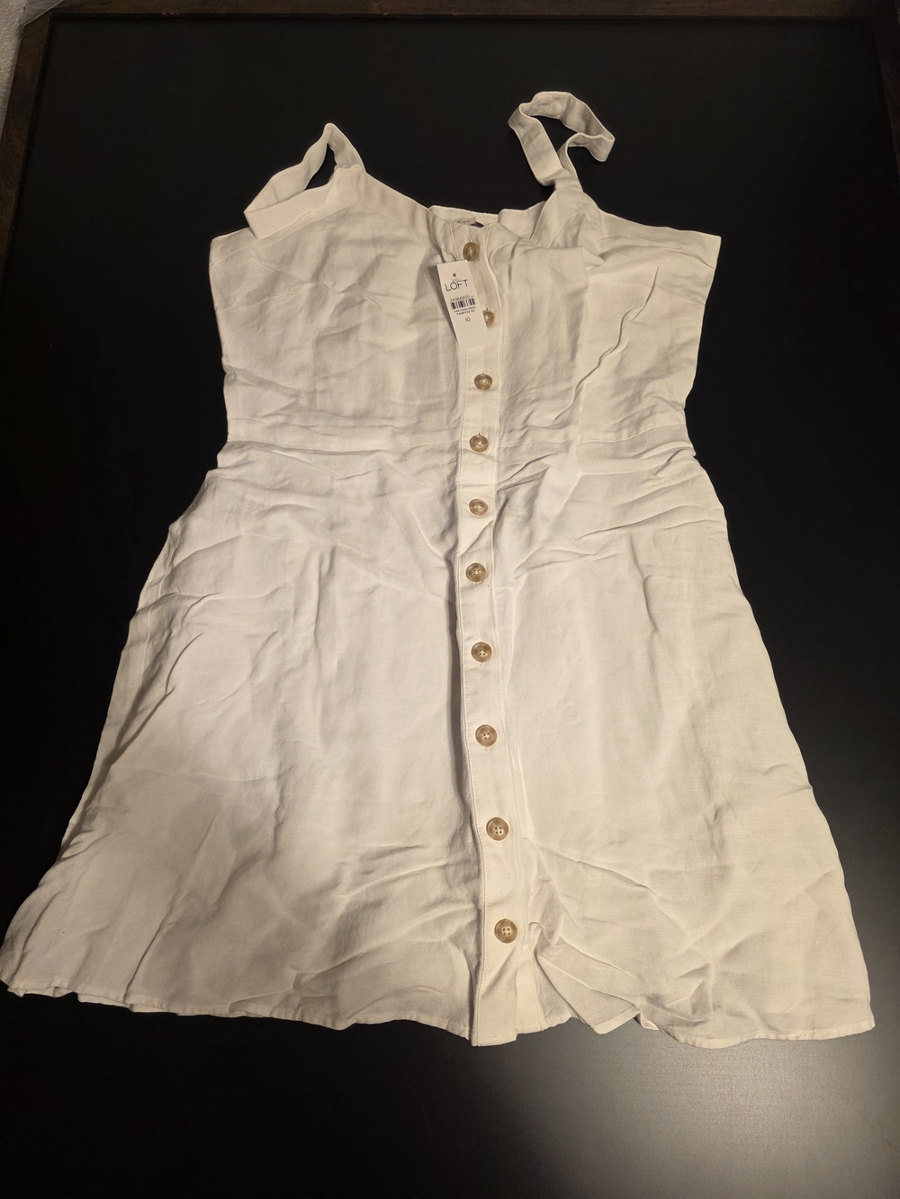 LOFT Girls' White Button-Front Sundress